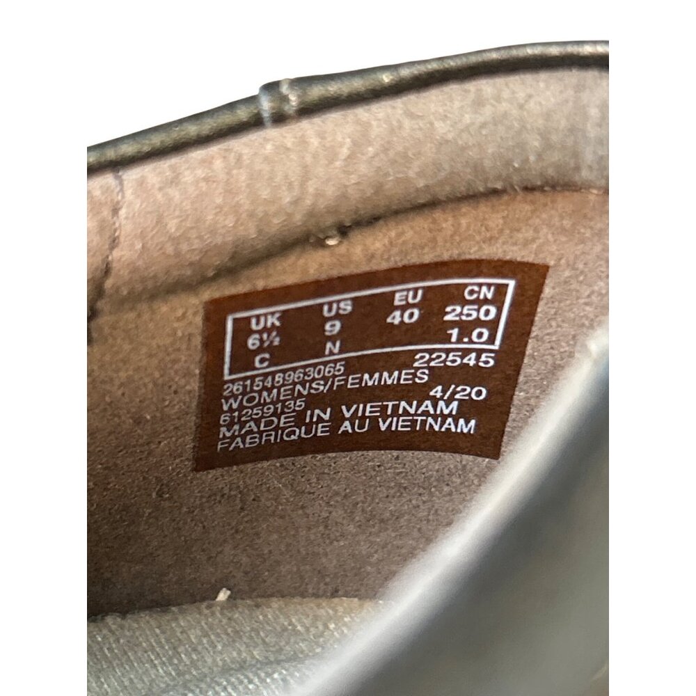 Clarks Brown Leather Slip-On Shoes Women's 9 Side Zip Cushioned Insoles Sneakers - Picture 13 of 16